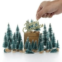 Pnellth set mini božićna stabla Prijenosna kreativna simulacija sitni snježni borovni stablo za zabavu