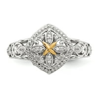 Sterling Silver 14K Accent Diamond Band Ring 8. Fini nakit za žene poklone za nju