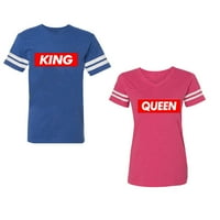 Kraljica kraljica hip hop Unise par koji odgovara pamučnom dresu u stilu majica kontrastne pruge na rukavima