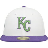 Muška nova era Bijela Kansas City Royals bočni flaster 59fifty ugrađeni šešir