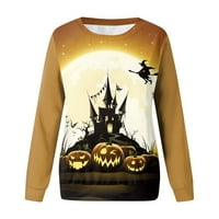 Yubatuo Womens Halloween Duks Halloween ženska bluza Ležerne prilike dugih rukava Halloween Printing