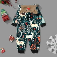 Podudaranje pidžama set za obiteljsko božićno spavanje patentnih patentnih zatvarača sa džepovima za parove i djecu