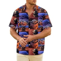 Yoda Muška plaža 3D Ispis Ležerne prilike prozračna havajska majica kratkih rukava, rođendanski poklon