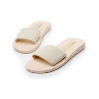Dječje neklizajuće otvorene nožne sandale unutarnje vanjske udobnosti pletenja gornje cipele žene na plaži casual slide sandal bež 8.5