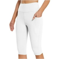 Yoga hlače za žene struk hlače visoka kontrola trening tekući yoga trbušne pantalone džepove joga hlače veličine m