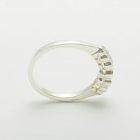 Britanci napravio 14k bijeli zlatni prirodni dijamantni ženski ženski prsten - veličine opcija - veličine 10,25