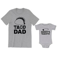 Taco tata Muška majica Grafička hrana Tee Daddy's Taquito Baby Bodysuit Majica za djecu