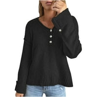 Vivianyo HD Zimski džemperi za žene plus veličine Žene Casual Soild Dugim rukavima Klint pulover V-izrez