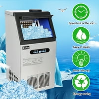 Zimtown Trgovački ledeni stroj, 150klbs 24h Automatski samostojeći aparat za led, idealan za restorane, barove, kuće i urede