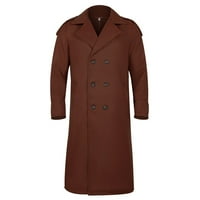 Rovga Muškarca zimska jakna Zimska modna puna boja produljena rezervacija Splice dvostruka fit formalna vanjska ulična kaput modna odjeća