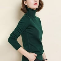 Ženski džemper polu-turtleneck skakač dugih rukava, pulover meke elastičnosti
