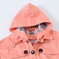 Entyinea Girls Boys Casual Button Soild Jacket kaput dugih rukava s kapuljačom, zgušnjavajući vanjski odjeća 160