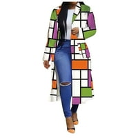 yinguo ženske modne modne plaćene jakne sa jakne sa duplo-kaputom rever sa džepom