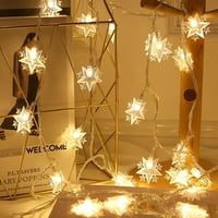 Svjetla zvijezda STAL STRIC STRIPE 5FT LED zvijezda Fairy Light bateriju vodootporne unutarnje vanjske svjetlucave božićne svjetiljke za zabavu za spavaću sobu za svadbu Xmas Dekoracija stabla Yummuely