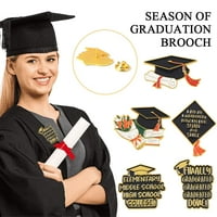 Emajl Pins Creative Bachelor Cap Hat Brošenje za brošure Diplomski student Y7U9