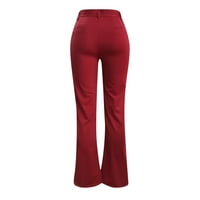 Aaimomet široke pantalone za žene za žene Ženske dugene - Ženske francuske Terry Jogger znojenja, crveni