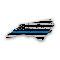 Obložen North Carolina u obliku američke zastave tankih plavih linije naljepnica naljepnica - samoljepljivi