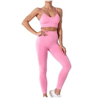 Ženska vježba odjeća za teretanu Bešavne joge gamaše s sportskim grudnjakom fitness activeweb joga set popust vruće ružičaste s
