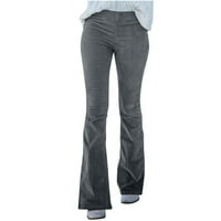 Žene corduroy flare hlače elastični visoki struk široke noge Vintage radne hlače ultrastezanje klasičnih