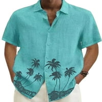 NOLLA Muška majica bluza za bluzu od vrata kratkih rukava Summer Košulje MENS COMFY Gumb dolje Majica