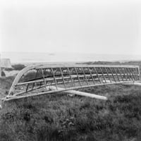 Inuit Umiak okvir, C1929. Nframe inuit Umiak Brod na Kotzebueu, Aljaska. Fotografija Edward Curtis,