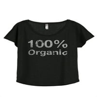 organska ženska moda Slouchy Dolman majica Tee Heather Black X-Veliki