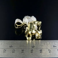 10k žuti zlatni dijamantski kralj lav privjesak 0. CT 1.5
