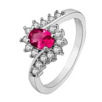ZTTD ženski prstenovi srebrni rivestone prstenovi ženski prstenovi sjajni prstenovi za žene i muške veličine 6-10
