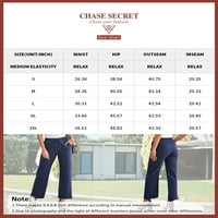 Chase Tajne ženske casual pantalone nacrtavanje elastičnih struka čvrsto boje ravne pantalone sa džepovima