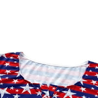 Bagilaanoe Žene Dan nezavisnosti Kratki rukav s zastavom Ispiši labavi povremeni stil Patriotism Ljetne majice