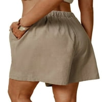 Voguele Women Mini pantne vunene elastične struke kratke hlače Bermuda dno plaže Ljetne kratke hlače