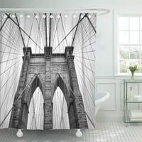 Arhitektonski crno-bijeli Brooklyn most bezvremenska fotografija kupatilo za kupatilo za kupanje