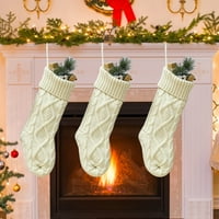 Yubnlvae Božićni ukrasi Božićne čarape sa velikim pletenim čarapama Pokloni Božićni ukrasi Indoor klasične božićne čarape Božićni kamin Viseće
