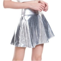 Kratke mini suknje za žene trendy visoke naborane ruble suknje mini suknja tropska suknja Clupweard suknja scenarnu haljinu nazivane suknje srebrne xxl