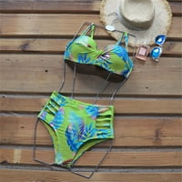 Ociviesr New bikini odijelo SLING High Sheik Backless Mali svježi kratkici List kupaći kostimi ženske žene plus veličine odijela kupaće kostim set s kratkim hlačama