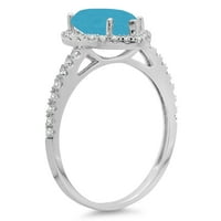 2. CT sjajan krug Clear Clear Simulirani dijamant 18k bijeli zlatni halo pasijans sa Accenting prstenom SZ 7.25