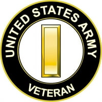 Američka vojska 2. poručnik Rank za naljepnicu veterana naljepnica