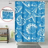 Blue Ocean Curkin za kupatilo, zabava za zavjese za zavjese Vodootporna tkanina zavoja za zavjese od