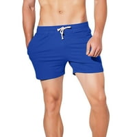 Xinqinghao muške pantalone za vruće vremenske pantalone letnje pune boje Trend omladinski muški duks fitnes trčanje kratke hlače za muškarce Plavo l