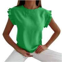 Ženski kratki rukav vrhovi odozgo za čišćenje modnih žena Ljetni casual okrugli vrat kratki rukav majica sa čvrstom bluzom