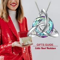 S ogrlicu od srebrnog klota od sterlinga sa Cyan Purple Crystal Trinity čvor Privjesak nakit irski pokloni