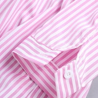 Ženske vrhove ruhove za žene s majicama na bazu Henley Summer Pink 5xl