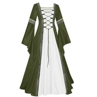 Baccoc haljine za žene Ženska gotička vintage duljina haljina ženske haljine Žene povremene haljine zelene boje