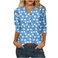 Ženska casual bluza Ljetna modna tipka za bluzu vježbanje kratkih rukava ženski vrhovi cvjetni ties trendy odjeća v izrez