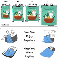 DICASSER Uskršnji zečevi bacaju pokrivač sa poklopcem jastuka Sretan uskršnji šareni jaja ugodna i meka