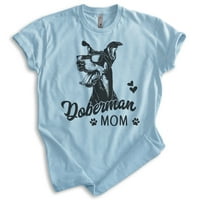 Doberman mama majica, unise ženska košulja, vlasnik Pingera Doberman, najbolji pas mama poklon, heather svijetlo plava, velika