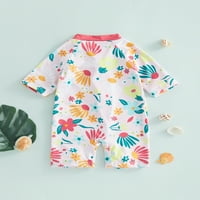 Biekopu Toddler Girls Ljetni osip kupaći kostim, kratki rukav cvjetni ispis ruff bahating odijelo za