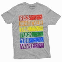Gay lezbijski mjesec majica poljubac kime god želite košulju za dugu