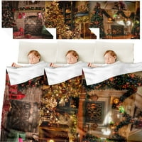Elbourn Božićni otisci tiskani runo bacaju prekrivač super meko bacanje pokrivač ultra plišani bacanje pokrivač za kauč na kauču