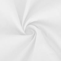 Bijele odjeće za žene ljeto pamuk kratkog rukava, okrugli džep za kratki vrat Čvrsta boja elastični struk dvodijelni gornji ženski vježbanje bijele veličine 5xl